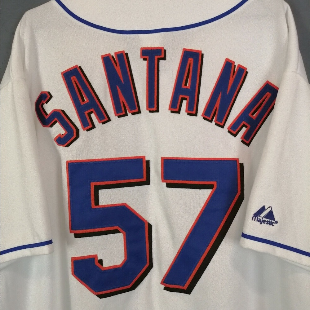 White NY Mets Santana alternate Home Jersey.